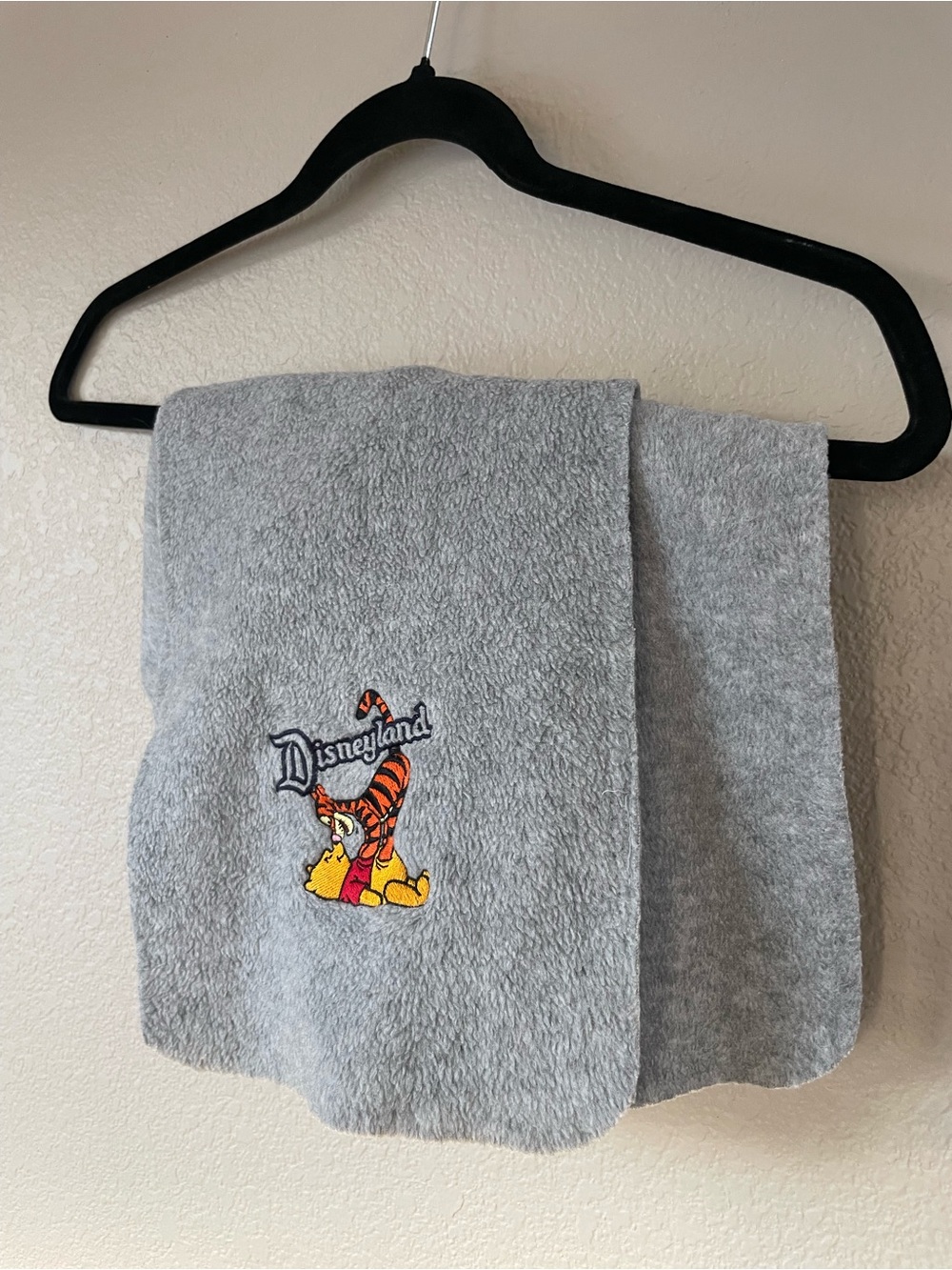 Vintage Disneyland Gray Fleece Pooh and Tigger Embroidery